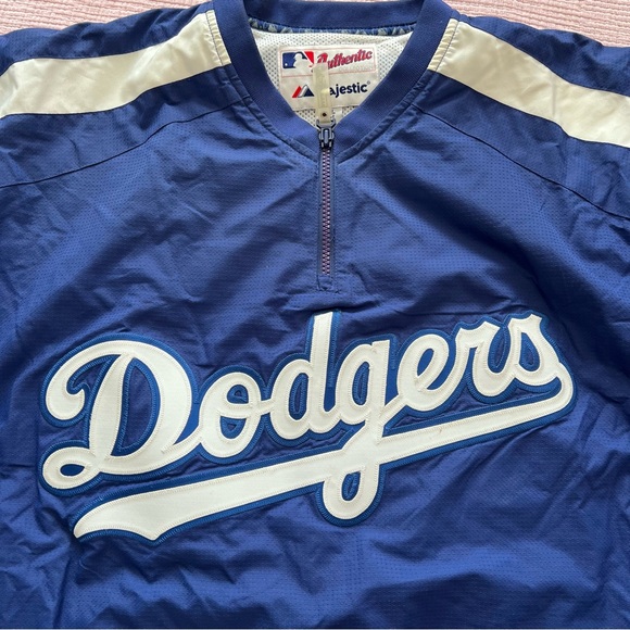 SOLD: Vintage Majestic Los Angeles Dodgers Warm Up Jacket Pullover MLB Size XXL - Picture 3 of 7